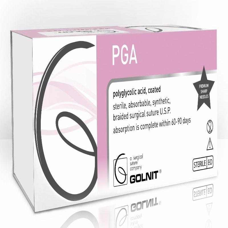 Полігліколід (ПГА) USP 1(4), колюча одинарна 50 мм, 1/2, 90см